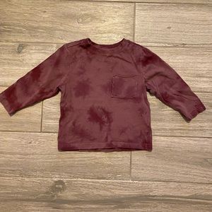 Maroon diamond dye long sleeve tee